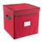 Christmas Box with Adjustable Dividers and Lid Ornaments Storage, Red